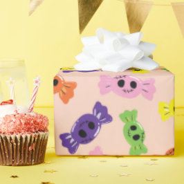 Farbenfrohe Creepy Candies Pinky Seamless Hallowee Geschenkpapier