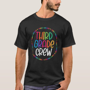 Farbenfrohe Crew der dritten Klasse zurück zur 2. T-Shirt