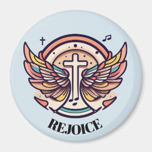 Farbenfrohe Cross Agnel Wings Freude Magnet