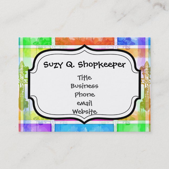 Farbenfrohe Crosses Christlicher Pop Kunstgalerie  Visitenkarte (Vorderseite)