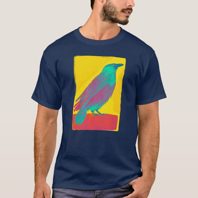 Farbenfrohe Crow T-Shirt (Vorderseite)