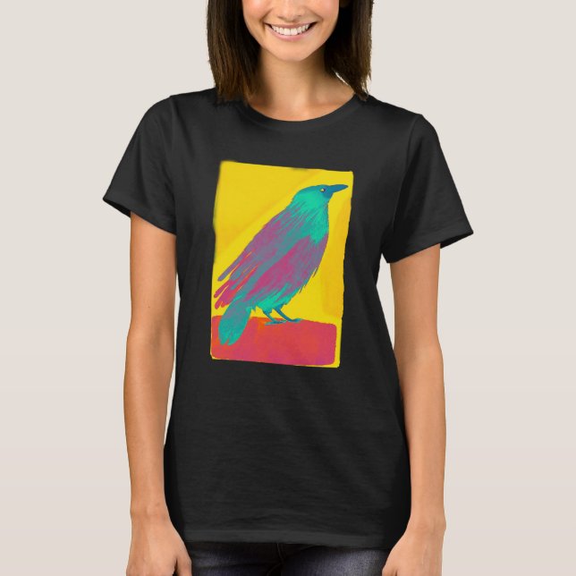 Farbenfrohe Crow T-Shirt (Vorderseite)