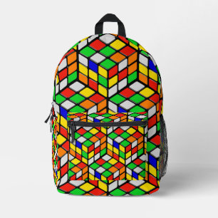 Farbenfrohe Cubes Memory Game Bedruckter Rucksack