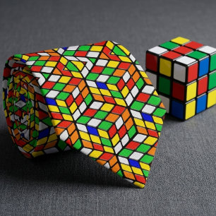Farbenfrohe Cubes Pattern Krawatte