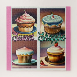 Farbenfrohe Cupcakes/Pop Kunst, Dichtung und Musik Puzzle