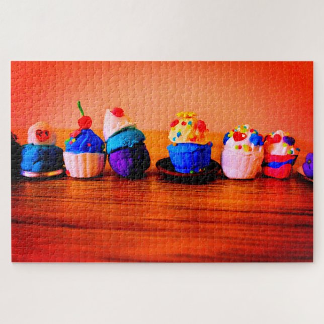 Farbenfrohe Cupcakes Puzzle (Horizontal)