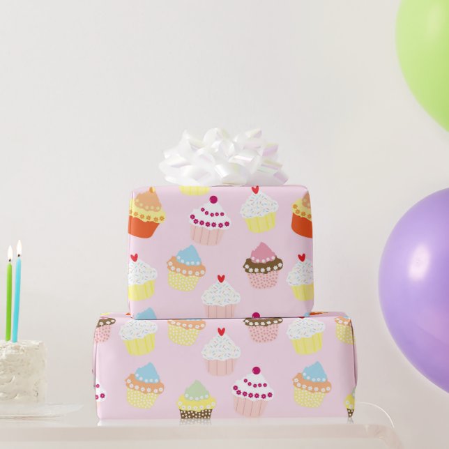 Farbenfrohe Cupcakes Umschlagpapier Geschenkpapier (Partygeschenke)