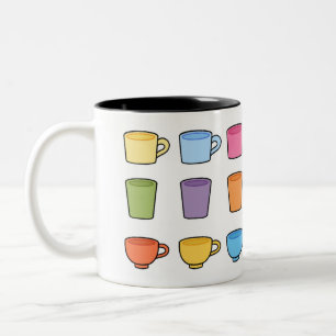 Farbenfrohe Cups & Tasse Muster   Niedlicher Kaffe