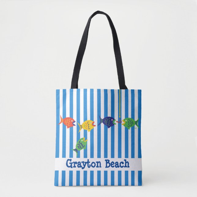 Farbenfrohe Custom Fishy Beach Shoulder Tasche (Vorderseite)