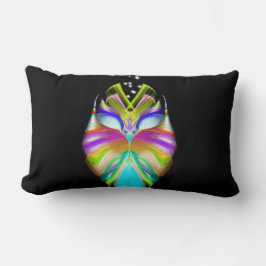 Farbenfrohe Cyan Black Owl Zwei sieht in einem aus Lendenkissen