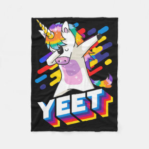 Farbenfrohe Dabbing Tanz Einhorn Feier Jeet Fleecedecke