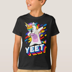 Farbenfrohe Dabbing Tanz Einhorn Feier Jeet T-Shirt