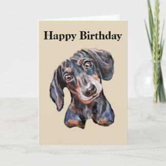 Farbenfrohe Dackel Wurst Hund Art Happy Birthday Karte