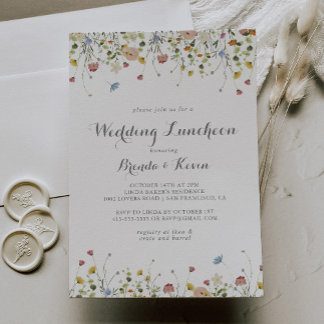 Farbenfrohe Dainty Wedding Luncheon Brautparty Einladung