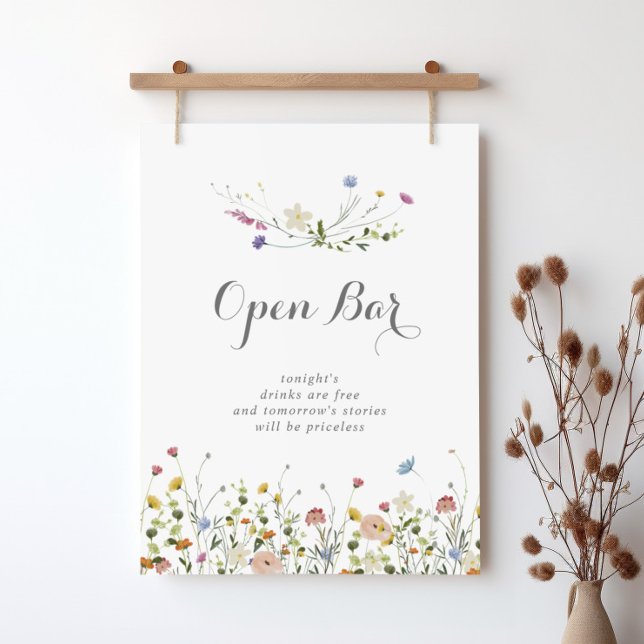 Farbenfrohe Dainty Wild Blume Hochzeit Open Bar Si Poster (Von Creator hochgeladen)