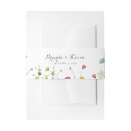 Farbenfrohe Dainty Wild Blume Kalligrafie Hochzeit Einladungsbanderole