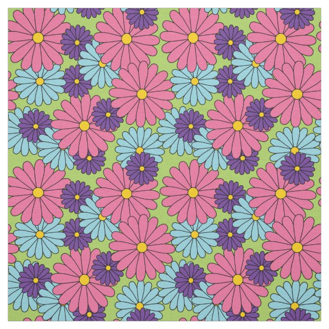 Farbenfrohe Daisies Fabric Stoff (Muster)