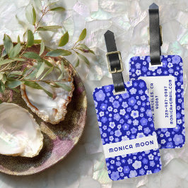 Farbenfrohe Daisis Muster Niedlichen fett blauer C Gepäckanhänger