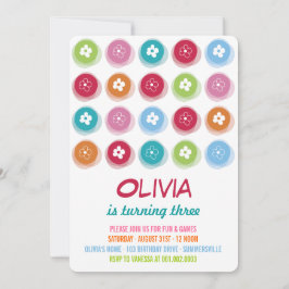 Farbenfrohe Daisy Blume Dots Girl Geburtstag Einla Einladung