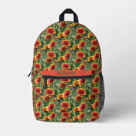 Farbenfrohe Daisy Blume Naturmuster Personalisiert Bedruckter Rucksack