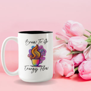 Farbenfrohe Dampfbräune für den Energiefluss Zweifarbige Tasse