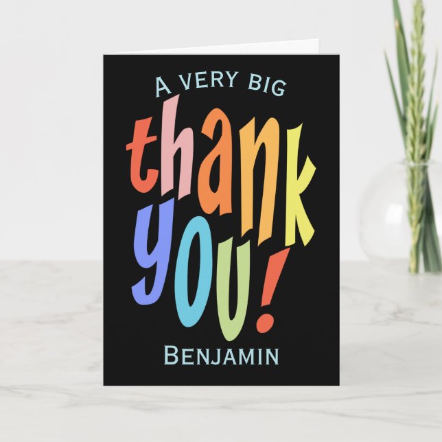 Farbenfrohe Dankeschön Wertkarte Dankeskarte (Vorderseite)