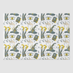 Farbenfrohe Darstellung der Halloween-Symbole Seidenpapier