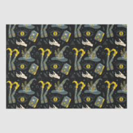 Farbenfrohe Darstellung der Halloween-Symbole Seidenpapier