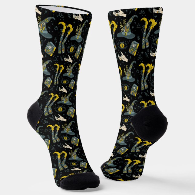 Farbenfrohe Darstellung der Halloween-Symbole Socken (Gewinkelt)