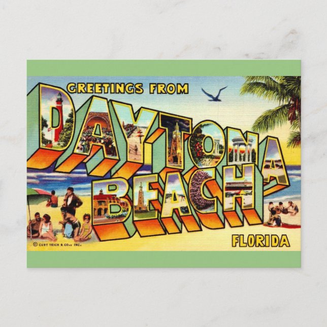 Farbenfrohe Daytona Beach Florida Postcard Postkarte (Vorderseite)