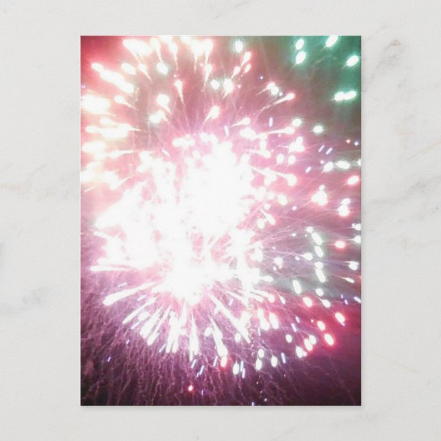 Farbenfrohe Dazzi Feuerwerk Postkarte (Vorderseite)