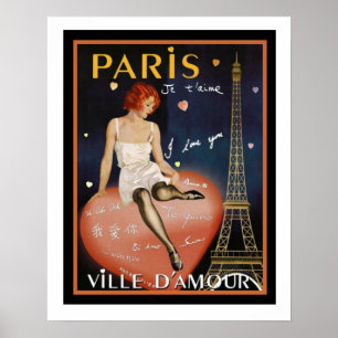 Farbenfrohe Deko Paris Reiseplakat 16 x 20