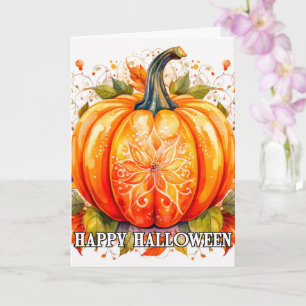 Farbenfrohe Dekoration Autumn Halloween Pumpkin Au Karte