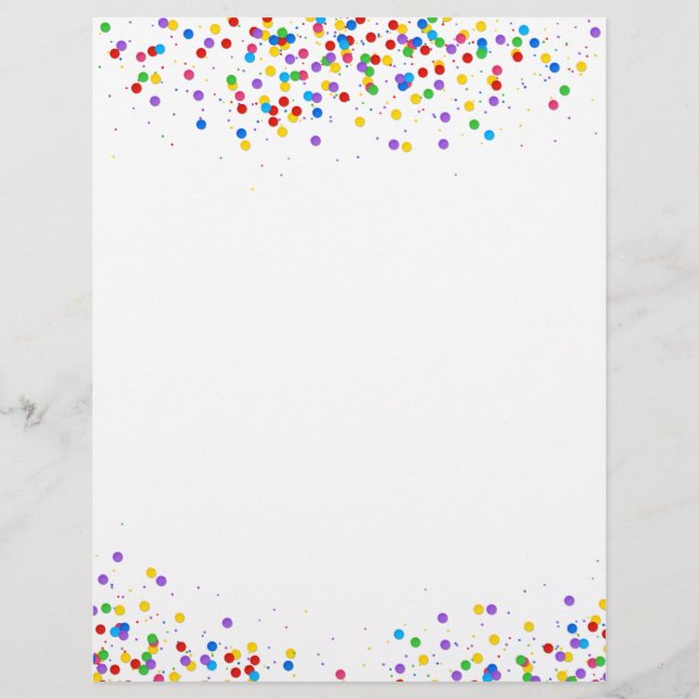 Farbenfrohe Dekoration Rund Confetti - Letterhead (Vorderseite)