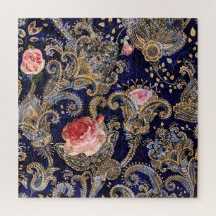 Farbenfrohe dekorative Blume Batik Puzzle