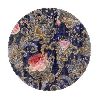 Farbenfrohe dekorative Blume Batik Schneidebrett