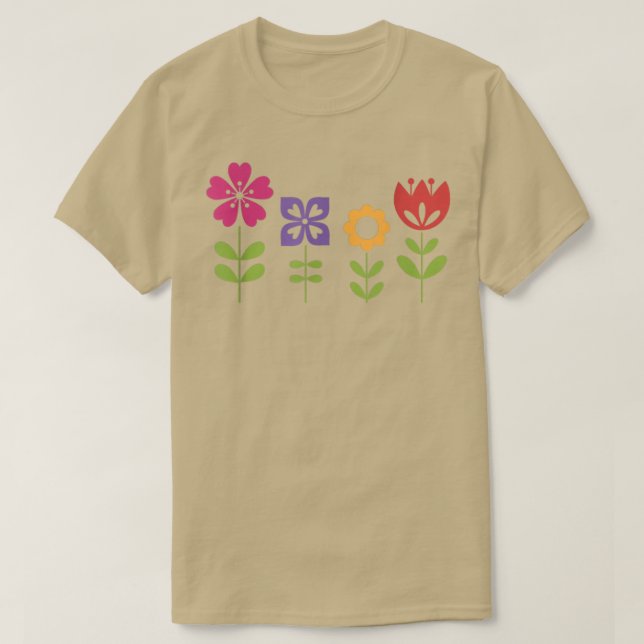 Farbenfrohe dekorative Blume des Blumendesigns T-Shirt (Design vorne)