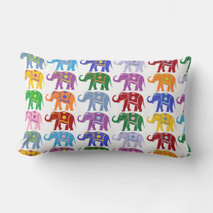 Farbenfrohe Dekorative Elefantenmuster Lendenkissen