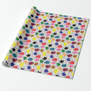 Farbenfrohe dekorative Leaf-Abstrakte Formen Geschenkpapier