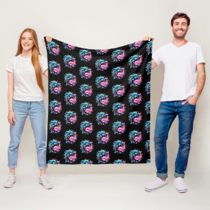 Farbenfrohe Delfin-Ozean-Kunst Buntes Meerestiere  Fleecedecke