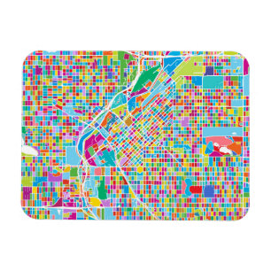 Farbenfrohe Denver Map Magnet