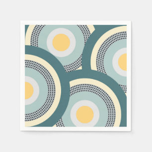 Farbenfrohe Designkreise und Polka Punkte Dekorati Serviette