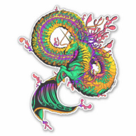 Farbenfrohe detaillierte Wasserpferd-Aufkleber Aufkleber