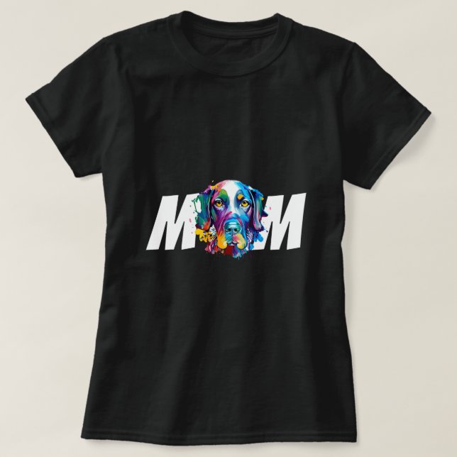 Farbenfrohe deutsche Kurzhaarige Mama Hundeliebhab T-Shirt (Design vorne)