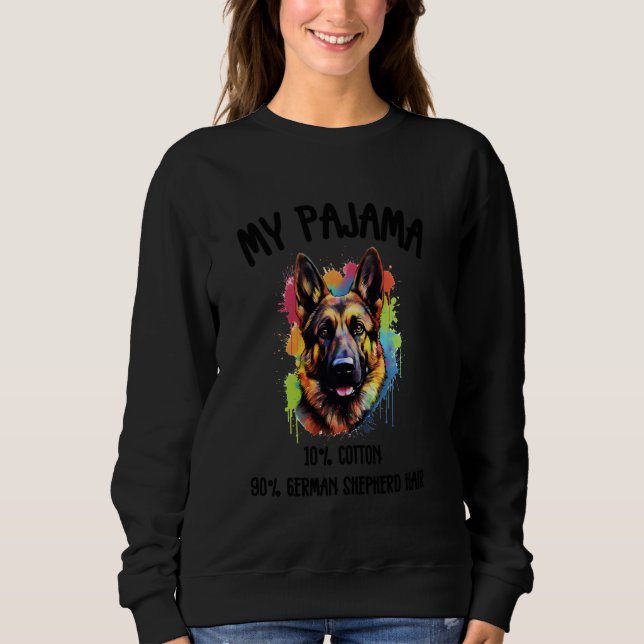 Farbenfrohe deutsche Schäferin - Funny Dog Design  Sweatshirt (Vorderseite)