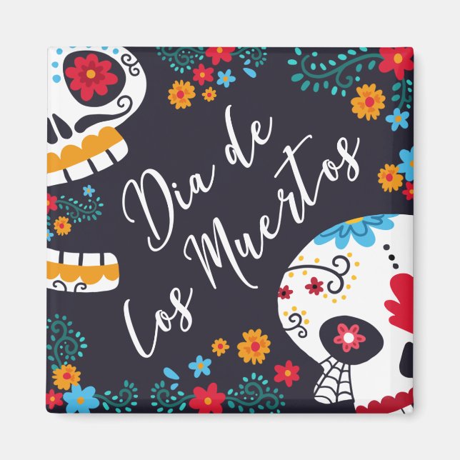 Farbenfrohe Dia de los Muertos | Magnet (Vorne)