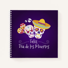 Farbenfrohe Dia de los Muertos | Notizbuch
