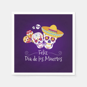 Farbenfrohe Dia de los Muertos   Serviette