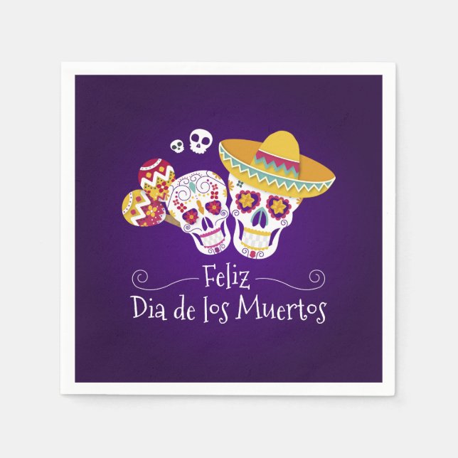 Farbenfrohe Dia de los Muertos | Serviette (Vorderseite)