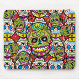 Farbenfrohe Dia de los Muertos Skulls Mousepad